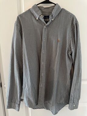 Ralph Lauren Black & White Gingham Button-Down Shirt